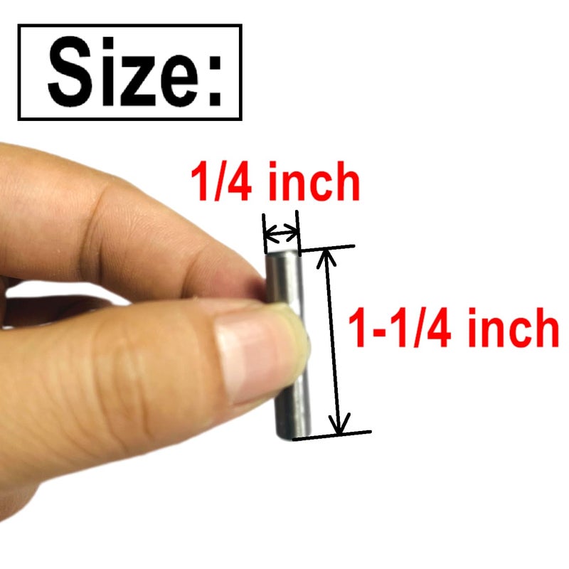 ZDingTech 10PCS 1/4 x 1-1/4 Dowel Pins,1/4 inch x 1-1/4 inch Metal Dowel pins Shelf Pegs,Support Shelves,Bearings Alloy Steel Wood Bunk Bed pegs (1/4 x 1-1/4 Inch) - Image 3